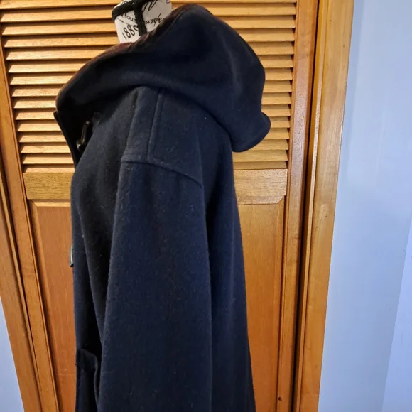 Vintage ELLABEE duffle Coat Womens Navy Blue Size L - Picture 3 of 9